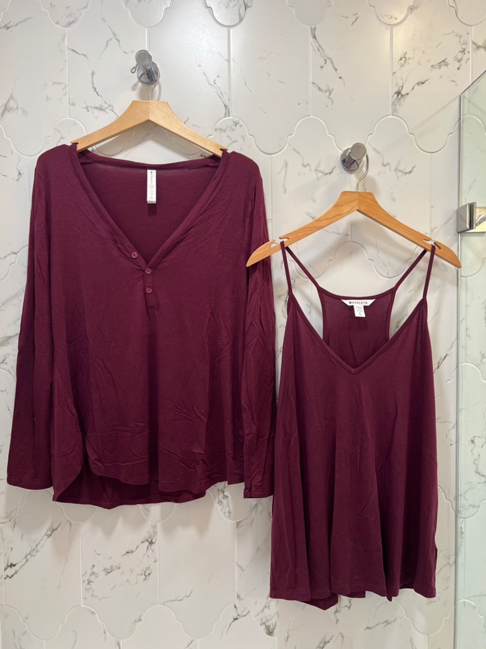 ATHLETA EUC Bliss Sleep Top and Cami Set